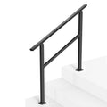 2-3 Step Stair Rail Kit Black Carbon Steel Handrail Concrete Deck