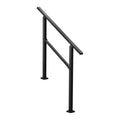 2-3 Step Stair Rail Kit Black Carbon Steel Handrail Concrete Deck