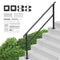 Handrails Outdoor Steps 5 Step Stair Rail Kit Carbon Steel Black