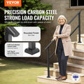 Handrails Outdoor Steps 5 Step Stair Rail Kit Carbon Steel Black
