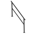 Handrails Outdoor Steps 5 Step Stair Rail Kit Carbon Steel Black