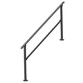 Handrails Outdoor Steps 5 Step Stair Rail Kit Carbon Steel Black