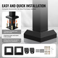 4-5 Step Stair Handrail Black Carbon Steel Outdoor Deck Concrete Rail