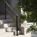 4-5 Step Stair Handrail Black Carbon Steel Outdoor Deck Concrete Rail