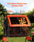 200L Dual Chamber Compost Tumbler with Sliding Doors