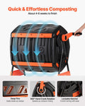 200L Dual Chamber Compost Tumbler with Sliding Doors