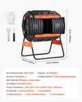 200L Dual Chamber Compost Tumbler with Sliding Doors