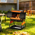 200L Dual Chamber Compost Tumbler with Sliding Doors