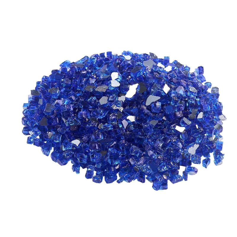 Fire Glass 20LBS Cobalt Blue 1/2 Inch High-Temperature Firepit Rocks