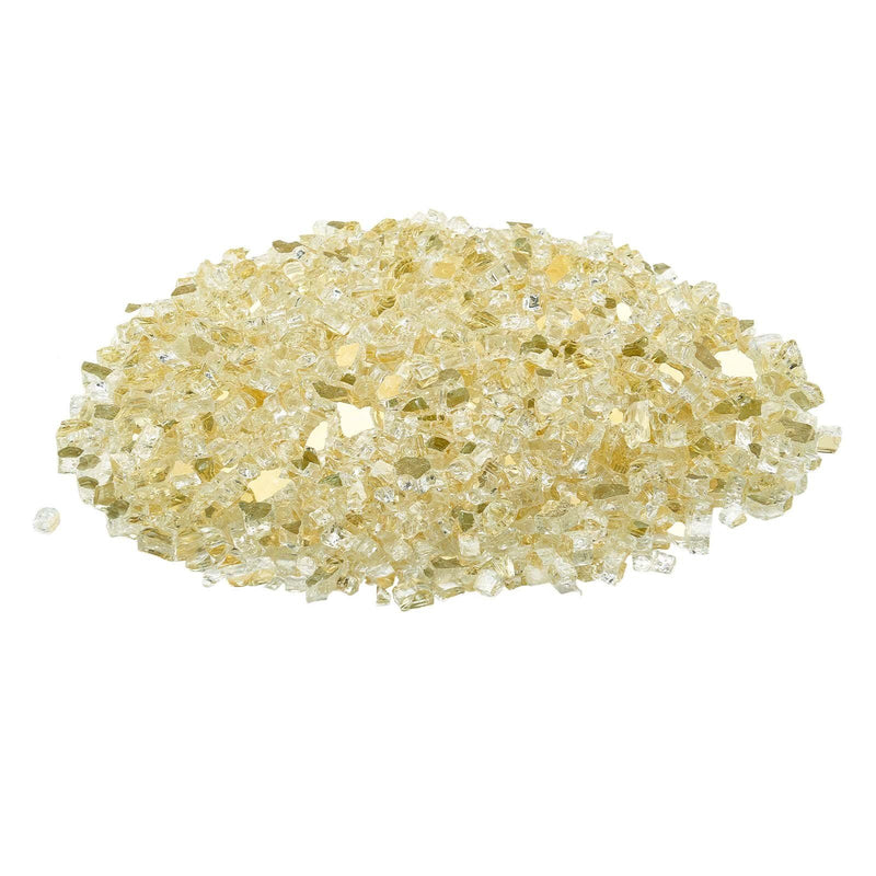 Fire Glass 10LBS 1/2 Inch Gold Reflective Fireplace Rocks High Temperature