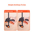 Bar Clamps for Woodworking, 2-Pack 30.48 cm and 2-Pack 15.24 cm, One-Handed Clamp/Spreader, Quick-Grip F-Clamp with 70 kg Load Limit, Premium Plastic and Steel, for Woodworking Metal working
