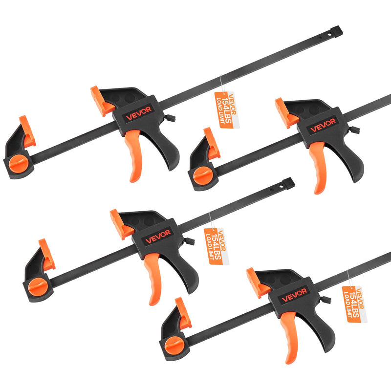 Bar Clamps 30.48cm 15.24cm Quick-Grip F-Clamp 70kg 4-Pack