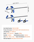 Artisan 60cm Bar Clamp 2-Pack Quick-Grip F-Clamp 154kg Load Limit