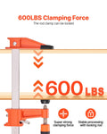 Bar Clamps 610mm 2-Pack 272kg Load Cast Iron Woodworking F-Clamp