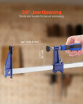 Bar Clamps 2-Pack 91.4cm 272kg Cast Iron F-Clamp Woodworking