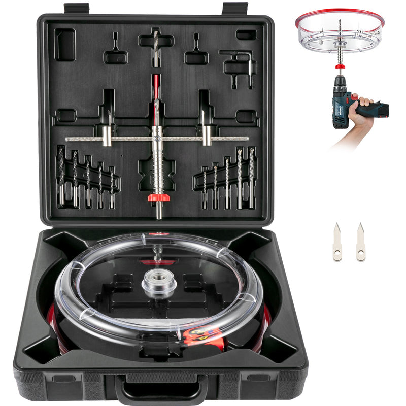 Hole Saw Cutter Kit 40-300mm Recessed Lights Ceiling Speakers Dust Shield