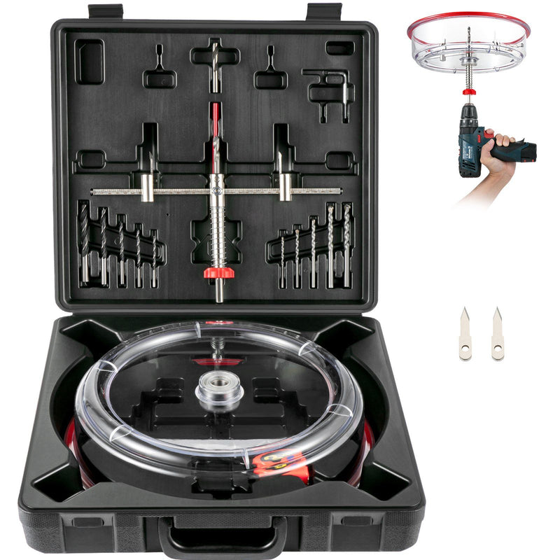 Hole Saw Cutter Kit 40-200mm Twin Blade Dust Shield Recessed Light