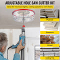 Hole Saw Cutter Kit 40-200mm Twin Blade Dust Shield Recessed Light