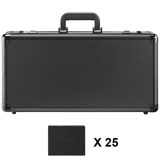 Graded Card Storage Box, 5 Slots, Graded Sports Cards Holder Carrying Case with Coded Lock Foam Dividers, for 162 PSA Graded Cards 115 BGS Cards 130 SGC Cards 585 Top Loaders or 999+ Loose Cards