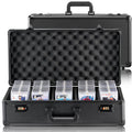 Graded Card Storage Box, 5 Slots, Graded Sports Cards Holder Carrying Case with Coded Lock Foam Dividers, for 162 PSA Graded Cards 115 BGS Cards 130 SGC Cards 585 Top Loaders or 999+ Loose Cards
