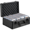 Graded Card Storage Box, 4 Slots, Graded Sports Cards Holder Carrying Case with Key Lock Foam Dividers, for 96 PSA Graded Cards 68 BGS Cards 76 SGC Cards 348 Top Loaders or 999+ Loose Cards