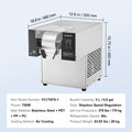 Commercial Snowflake Ice Machine, 375LBS/24H Snowflake Ice Maker, Stainless Steel Ice Shaver Machine, Electric Snow Cone Maker, Air Cooling System for Rapid Heat Dissipation, for Bakery, Cafe