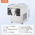 Commercial Snowflake Ice Machine 375LBS/24H Stainless Steel