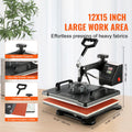 1400W Heat Press 8 in 1 Sublimation 12x15in Steel Frame