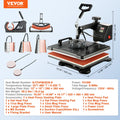 1400W Heat Press 8 in 1 Sublimation 12x15in Steel Frame