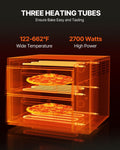 Commercial Pizza Oven Countertop, 16-Inch Double Deck Layers, Stainless Steel Electric Pizza Oven with Stone and Handle, Multipurpose Indoor Pizza Maker for Restaurant Home Pretzels Baked