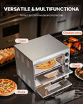 Commercial Pizza Oven Countertop, 16-Inch Double Deck Layers, Stainless Steel Electric Pizza Oven with Stone and Handle, Multipurpose Indoor Pizza Maker for Restaurant Home Pretzels Baked