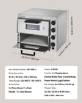 Commercial Pizza Oven Countertop, 16-Inch Double Deck Layers, Stainless Steel Electric Pizza Oven with Stone and Handle, Multipurpose Indoor Pizza Maker for Restaurant Home Pretzels Baked
