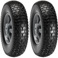 254mm Run-Flat Tire Wheel 2-Pack Solid PU Tubeless Hand Truck