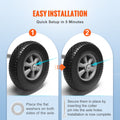 254mm Run-Flat Tire Wheel 2-Pack Solid PU Tubeless Hand Truck