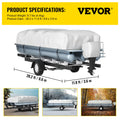 Pontoon Boat Cover 25-28ft Heavy Duty 600D Waterproof Grey