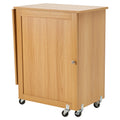 Folding Sewing Table Wood Lockable Wheels Shelves Trays Door