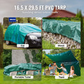 PVC Tarp 16.5x29.5ft Heavy Duty Waterproof Green Grommets Reinforced