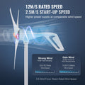 500W 12V Wind Turbine Generator 3-Blade Kit MPPT Controller