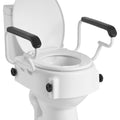 Raised Toilet Seat Arms 136kg Adjustable Height Commode Seat Riser