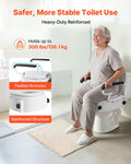 Raised Toilet Seat Arms 136kg Adjustable Height Commode Seat Riser