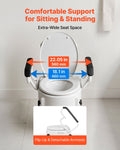 Raised Toilet Seat Arms 136kg Adjustable Height Commode Seat Riser