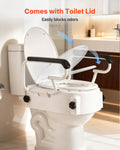 Raised Toilet Seat Arms 136kg Adjustable Height Commode Seat Riser