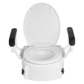 Raised Toilet Seat Arms 136kg Adjustable Height Commode Seat Riser