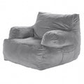 Bean Bag Chair with Armrests Grey High-Density Foam Adult Sofa