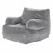 Bean Bag Chair with Armrests Grey High-Density Foam Adult Sofa