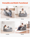 Bean Bag Chair with Armrests Grey High-Density Foam Adult Sofa