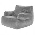 Bean Bag Chair with Armrests Grey High-Density Foam Adult Sofa