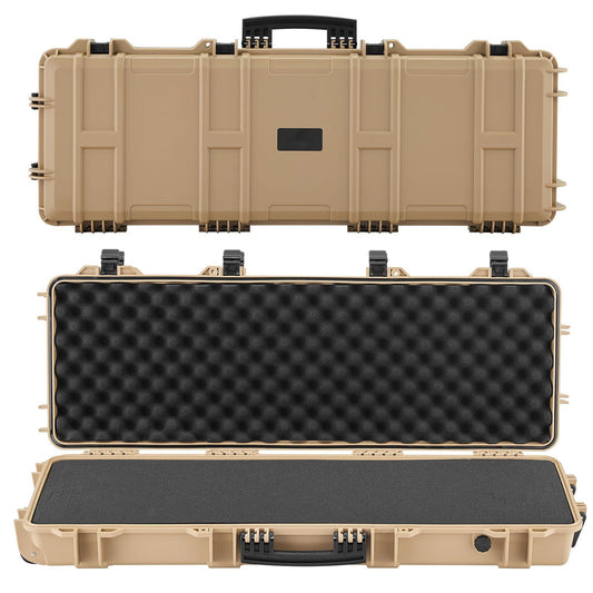 Rifle Case 1016mm Lockable Hard Gun Storage Waterproof Wheels Khaki