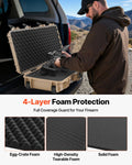 Rifle Case 1016mm Lockable Hard Gun Storage Waterproof Wheels Khaki