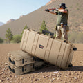 Rifle Case 1016mm Lockable Hard Gun Storage Waterproof Wheels Khaki